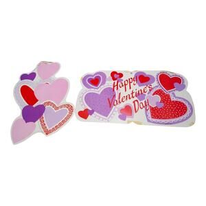 80's Vintage Valentine's Die Cut Paper Window Decoration Lot of 2 Eureka
